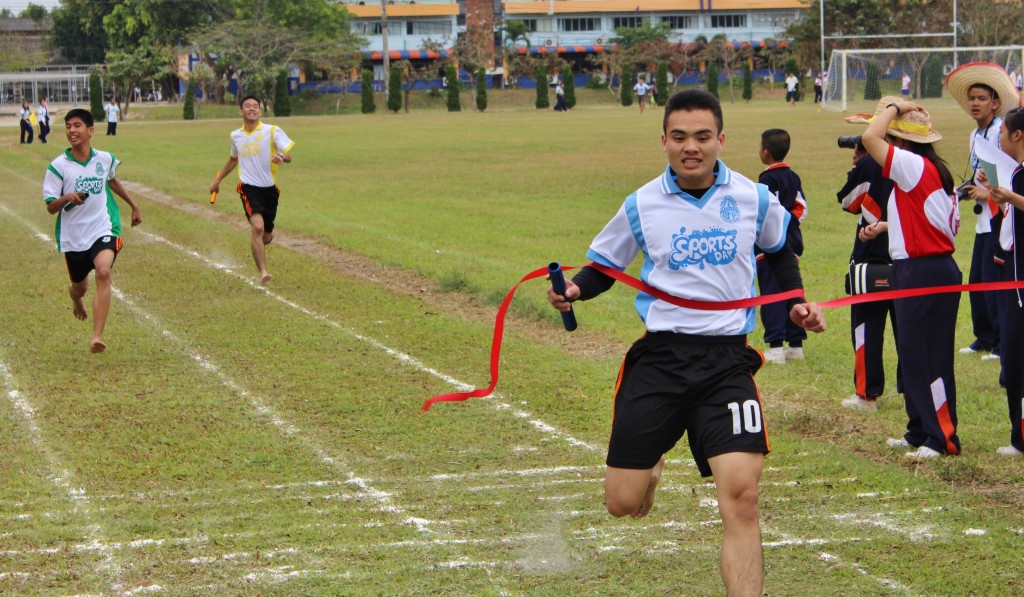 A photo finish in the 100m race. Lastly, Sports Day would not be complete without...