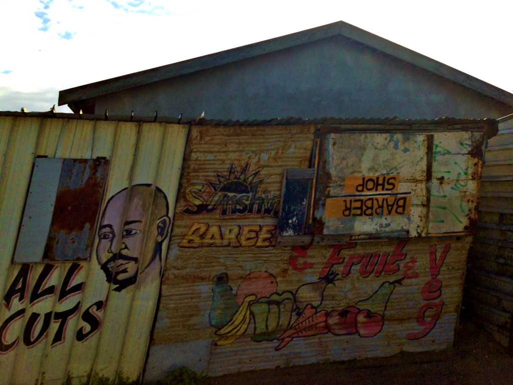 A side-street barbershop in Khayelitcha