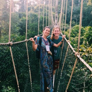 Francesca and I and the *very safe and sturdy* Tibetan bridge