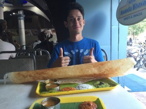 Suraj and our very large dosa.