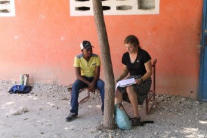 A picture of some time spend with Ganaud- a house parent for Alex's House, translator who speaks 6 languages, an accounting graduate and former business professor-chatting about business in Haiti and what the people need to know to be successful.