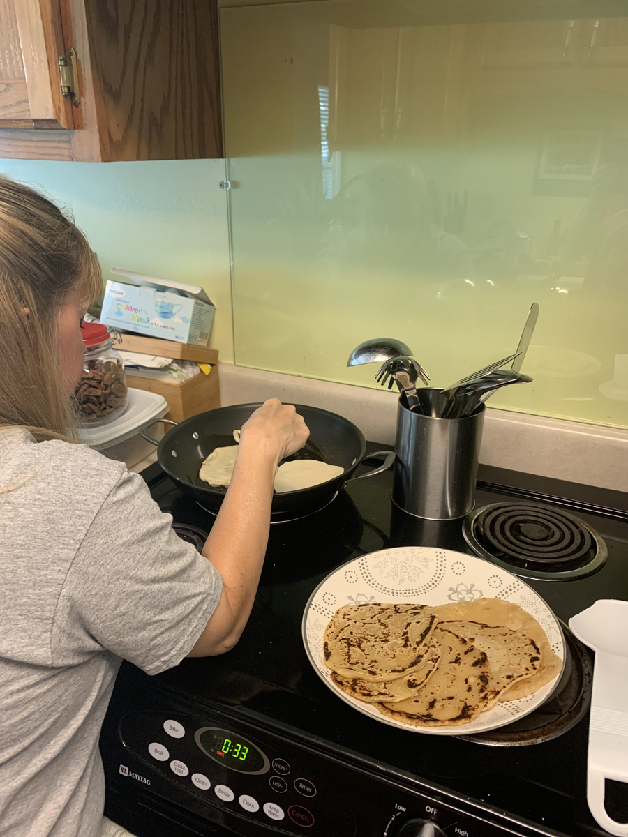 Mom, me, and tasty chapati